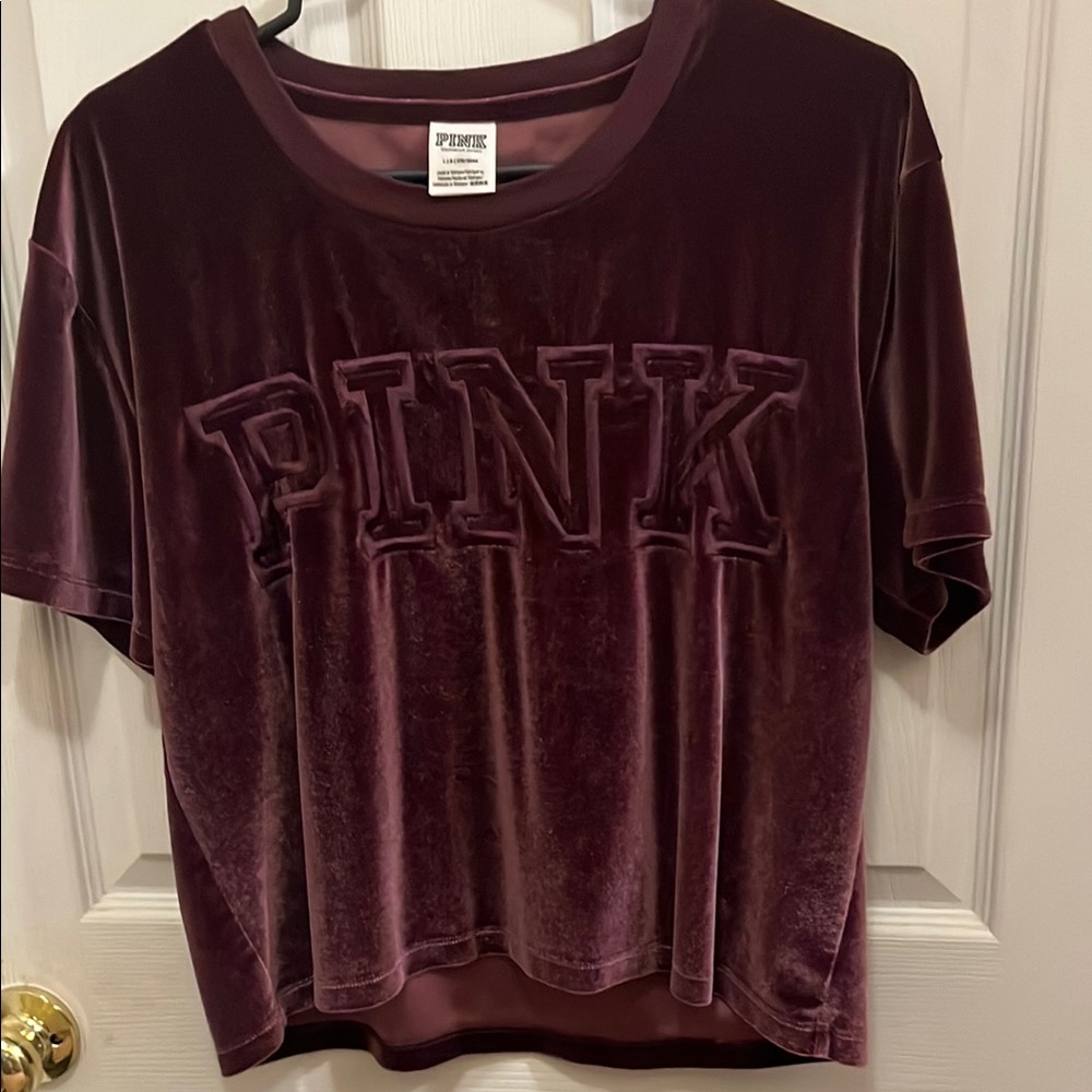 PINK Victoria's Secret Velvet Women's Top - Dark Purple